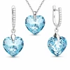 Diamond Sky Jewelry Sidabrinis papuošalų rinkinys moterims „Romantic Heart III R (Aquamarine)“ su Swarovski® kristalais