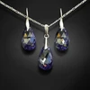 Diamond Sky Jewelry Sidabrinis papuošalų rinkinys moterims „Baroque (Tanzanite AB)“ su Swarovski® kristalais