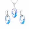 Diamond Sky Jewelry Sidabrinis papuošalų rinkinys moterims DiamondSky „Helios (Aurora Borealis)“ su Swarovski kristalais