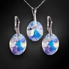 Diamond Sky Jewelry Sidabrinis papuošalų rinkinys moterims „Reflection (Aurora Borealis)“ su Swarovski® kristalais