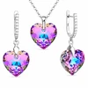 Diamond Sky Jewelry Sidabrinis papuošalų rinkinys moterims DiamondSky „Romantic Heart III R (Vitrail Light)“ su Swarovski kristalais