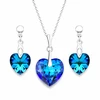 Diamond Sky Jewelry Sidabrinis papuošalų rinkinys „Romantic Heart II“ (Bermuda Mėlyna) iš 925 prabos sidabro su Swarovski kristalais