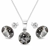Diamond Sky Jewelry Sidabrinis papuošalų rinkinys moterims „Classic (Sidabrinis Night)“ su Swarovski® kristalais
