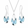 Diamond Sky Jewelry Sidabrinis papuošalų rinkinys moterims „Baroque II (Aquamarine Light Chrome)“ su Swarovski® kristalais