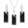 Diamond Sky Jewelry Sidabrinis papuošalų rinkinys moterims DiamondSky „Growing Crystal II (Jet)“ su Swarovski kristalais