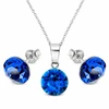 Diamond Sky Jewelry Sidabrinis papuošalų rinkinys moterims DiamondSky „Classic (Capri Mėlyna)“ su Swarovski kristalais