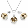 Diamond Sky Jewelry Sidabrinis papuošalų rinkinys moterims DiamondSky „Classic (Golden Shadow)“ su Swarovski kristalais
