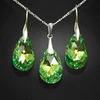 Diamond Sky Jewelry Sidabrinis papuošalų rinkinys moterims „Baroque (Peridot AB)“ su Swarovski® kristalais
