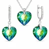 Diamond Sky Jewelry Sidabrinis papuošalų rinkinys moterims „Romantic Heart III R (Vitrail Medium)“ su Swarovski® kristalais