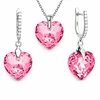 Diamond Sky Jewelry Sidabrinis papuošalų rinkinys moterims DiamondSky „Romantic Heart III R (Rose)“ su Swarovski kristalais