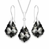 Diamond Sky Jewelry Sidabrinis papuošalų rinkinys moterims „Baroque IV (Sidabrinis Night)“ su Swarovski® kristalais