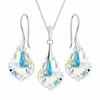 Diamond Sky Jewelry Sidabrinis papuošalų rinkinys moterims „Baroque IV (Aurora Borealis)“ su Swarovski® kristalais