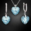 Diamond Sky Jewelry Sidabrinis papuošalų rinkinys moterims „Romantic Heart III R (Aquamarine)“ su Swarovski® kristalais