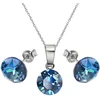 Diamond Sky Jewelry Sidabrinis papuošalų rinkinys moterims „Classic (Bermuda Mėlyna)“ su Swarovski® kristalais