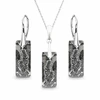 Diamond Sky Jewelry Sidabrinis papuošalų rinkinys moterims DiamondSky „Growing Crystal II (Sidabrinis Night)“ su Swarovski kristalais