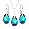 Diamond Sky Jewelry Sidabrinis papuošalų rinkinys moterims DiamondSky „Baroque (Bermuda Mėlyna)“ su Swarovski kristalais