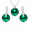 Diamond Sky Jewelry Sidabrinis papuošalų rinkinys moterims DiamondSky „Marianne (Emerald)“ su Swarovski kristalais