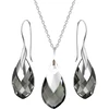 Diamond Sky Jewelry Sidabrinis papuošalų rinkinys moterims „Baroque II (Juodas Diamond Light Chrome)“ su Swarovski® kristalais