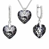 Diamond Sky Jewelry Sidabrinis papuošalų rinkinys moterims „Romantic Heart III R (Sidabrinis Night)“ su Swarovski® kristalais