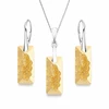 Diamond Sky Jewelry Sidabrinis papuošalų rinkinys moterims DiamondSky „Growing Crystal II (Golden Shadow)“ su Swarovski kristalais