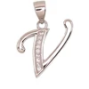 Diamond Sky Jewelry Sidabrinis raidės pakabukas su cirkoniais „V II“