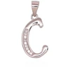 Diamond Sky Jewelry Sidabrinis raidės pakabukas su cirkoniais „C II“