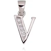 Diamond Sky Jewelry Sidabrinis raidės pakabukas su cirkoniais „V“