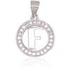 Diamond Sky Jewelry Sidabrinis raidės pakabukas su cirkoniais „F IV“