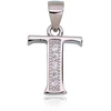 Diamond Sky Jewelry Sidabrinis raidės pakabukas su cirkoniais „T“