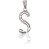 Diamond Sky Jewelry Sidabrinis raidės pakabukas su cirkoniais „S II“
