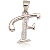 Diamond Sky Jewelry Sidabrinis raidės pakabukas su cirkoniais „F III“