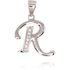 Diamond Sky Jewelry Sidabrinis raidės pakabukas su cirkoniais „R II“