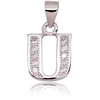 Diamond Sky Jewelry Sidabrinis raidės pakabukas su cirkoniais „U“