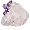 Diamond Sky Jewelry Sidabrinis žiedas su cirkoniais, ametistais ir kvarcu „Siren“