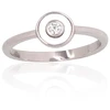 Diamond Sky Jewelry Sidabrinis žiedas su cirkoniais ir perlamutru „Orbita II“