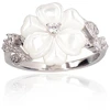 Diamond Sky Jewelry Sidabrinis žiedas su cirkoniais ir perlamutru „Moonlit Petal“