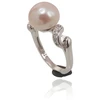Diamond Sky Jewelry Sidabrinis žiedas su cirkoniais ir perlais „Dawn Pearl“