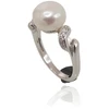 Diamond Sky Jewelry Sidabrinis žiedas su cirkoniais ir perlais „Dawn Pearl II“