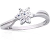 Diamond Sky Jewelry Sidabrinis žiedas su cirkoniais „Akmeninė Gėlė V“