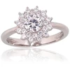 Diamond Sky Jewelry Sidabrinis žiedas su cirkoniais „Akmeninė Gėlė VI“