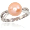Diamond Sky Jewelry Sidabrinis žiedas su cirkoniais ir perlais „Sunrise Pearl“