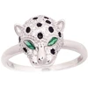 Diamond Sky Jewelry Sidabrinis žiedas su cirkoniais ir emaliu „Leopard“