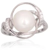 Diamond Sky Jewelry Sidabrinis žiedas su cirkoniais ir perlais „Lunar Orbit“