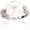 Diamond Sky Jewelry Sidabrinis žiedas su cirkoniais ir perlamutru „Moonlit Petal“