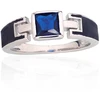 Diamond Sky Jewelry Sidabrinis žiedas su cirkoniais ir emaliu „Athens“