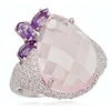 Diamond Sky Jewelry Sidabrinis žiedas su cirkoniais, ametistais ir kvarcu „Siren“