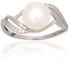 Diamond Sky Jewelry Sidabrinis žiedas su cirkoniais ir perlais „Lunar Orbit II“
