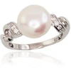 Diamond Sky Jewelry Sidabrinis žiedas su cirkoniais ir perlais „Dawn Pearl II“