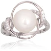Diamond Sky Jewelry Sidabrinis žiedas su cirkoniais ir perlais „Lunar Orbit“