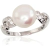 Diamond Sky Jewelry Sidabrinis žiedas su cirkoniais ir perlais „Dawn Pearl II“